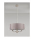 Banyan 3 Light Multi Arm Pendant E14 Satin Nickel With 45cm x 15cm Faux Silk Shade Grey-11
