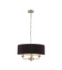 Banyan 3 Light Multi Arm Pendant E14 Satin Nickel With 45cm x 15cm Faux Silk Shade Black-1