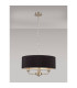 Banyan 3 Light Multi Arm Pendant E14 Satin Nickel With 45cm x 15cm Faux Silk Shade Black-2