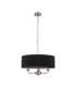 Banyan 3 Light Multi Arm Pendant E14 Satin Nickel With 45cm x 15cm Faux Silk Shade Black-4