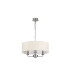 Banyan 3 Light Multi Arm Pendant E14 Satin Nickel With 45cm x 15cm Faux Silk Shade Ivory Pearl/White Laminate-4