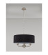 Banyan 3 Light Multi Arm Pendant E14 Satin Nickel With 45cm x 15cm Faux Silk Shade Black-11