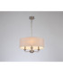 Banyan 3 Light Multi Arm Pendant E14 Satin Nickel With 45cm x 15cm Dual Faux Silk Shade Nude Beige/Moonlight-2
