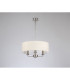 Banyan 3 Light Multi Arm Pendant E14 Satin Nickel With 45cm x 15cm Faux Silk Shade Ivory Pearl/White Laminate-11