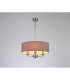 Banyan 3 Light Multi Arm Pendant E14 Satin Nickel With 45cm x 15cm Dual Faux Silk Shade Taupe/Halo Gold-2