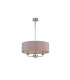 Banyan 3 Light Multi Arm Pendant E14 Satin Nickel With 45cm x 15cm Dual Faux Silk Shade Taupe/Halo Gold-4