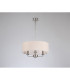 Banyan 3 Light Multi Arm Pendant E14 Satin Nickel With 45cm x 15cm Dual Faux Silk Shade Nude Beige/Moonlight-11