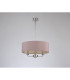Banyan 3 Light Multi Arm Pendant E14 Satin Nickel With 45cm x 15cm Dual Faux Silk Shade Taupe/Halo Gold-11