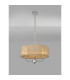 Banyan 3 Light Multi Arm Pendant With 45cm x 15cm Organza Shade Polished Chrome/Soft Bronze-2