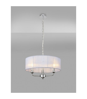 Banyan 3 Light Multi Arm Pendant With 45cm x 15cm Organza Shade Polished Chrome/Grey-2