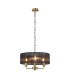 Banyan 3 Light Multi Arm Pendant With 45cm x 15cm Organza Shade Antique Brass/Black-1