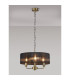 Banyan 3 Light Multi Arm Pendant With 45cm x 15cm Organza Shade Antique Brass/Black-2