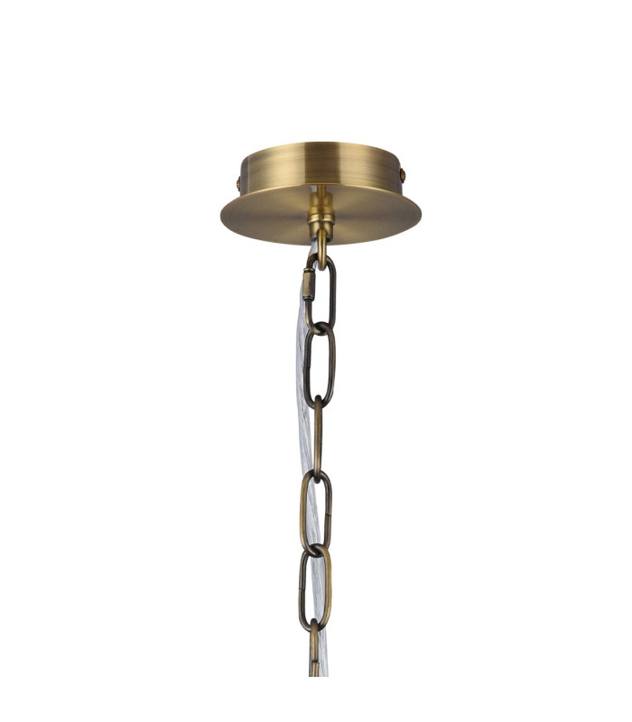 Banyan 3 Light Multi Arm Pendant With 45cm x 15cm Organza Shade Antique Brass/Black-5