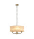 Banyan 3 Light Multi Arm Pendant With 45cm x 15cm Organza Shade Antique Brass/Soft Bronze-1