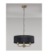 Banyan 3 Light Multi Arm Pendant With 45cm x 15cm Organza Shade Antique Brass/Black-14