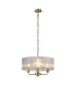 Banyan 3 Light Multi Arm Pendant With 45cm x 15cm Organza Shade Antique Brass/Grey-1