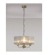 Banyan 3 Light Multi Arm Pendant With 45cm x 15cm Organza Shade Antique Brass/Grey-2