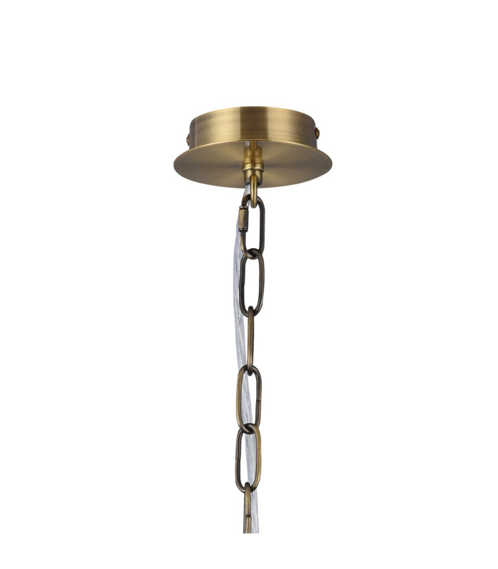 Banyan 3 Light Multi Arm Pendant With 45cm x 15cm Organza Shade Antique Brass/Soft Bronze-5