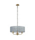 Banyan 3 Light Multi Arm Pendant With 45cm x 15cm Organza Shade Antique Brass/Grey-4