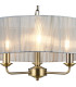 Banyan 3 Light Multi Arm Pendant With 45cm x 15cm Organza Shade Antique Brass/Grey-6
