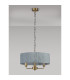 Banyan 3 Light Multi Arm Pendant With 45cm x 15cm Organza Shade Antique Brass/Grey-14