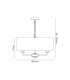 Banyan 3 Light Multi Arm Pendant With 45cm x 15cm Organza Shade Satin Nickel/Soft Bronze-3