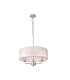 Banyan 3 Light Multi Arm Pendant With 45cm x 15cm Organza Shade Satin Nickel/Grey-1