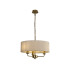 Banyan 3 Light Multi Arm Pendant With 45cm x 15cm Faux Silk Fabric Shade Champagne Gold/White-1