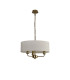 Banyan 3 Light Multi Arm Pendant With 45cm x 15cm Faux Silk Fabric Shade Champagne Gold/White-4