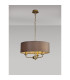 Banyan 3 Light Multi Arm Pendant With 45cm x 15cm Faux Silk Fabric Shade Champagne Gold/Grey-2