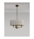 Banyan 3 Light Multi Arm Pendant With 45cm x 15cm Faux Silk Fabric Shade Champagne Gold/White-11