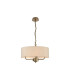 Banyan 3 Light Multi Arm Pendant With 45cm x 15cm Faux Silk Fabric Shade Champagne Gold/Ivory Pearl-1