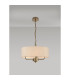 Banyan 3 Light Multi Arm Pendant With 45cm x 15cm Faux Silk Fabric Shade Champagne Gold/Ivory Pearl-2