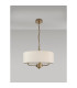 Banyan 3 Light Multi Arm Pendant With 45cm x 15cm Faux Silk Fabric Shade Champagne Gold/Ivory Pearl-11