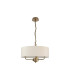 Banyan 3 Light Multi Arm Pendant With 45cm x 15cm Dual Faux Silk Fabric Shade Champagne Gold/Nude Beige-4