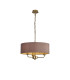 Banyan 3 Light Multi Arm Pendant With 45cm x 15cm Dual Faux Silk Fabric Shade Champagne Gold/Taupe-1