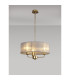 Banyan 3 Light Multi Arm Pendant With 45cm x 15cm Organza Shade Champagne Gold/Grey-2