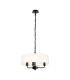 Banyan 3 Light Multi Arm Pendant With 45cm x 15cm Faux Silk Fabric Shade Matt Black/White-1