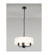 Banyan 3 Light Multi Arm Pendant With 45cm x 15cm Faux Silk Fabric Shade Matt Black/White-2
