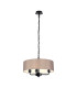 Banyan 3 Light Multi Arm Pendant With 45cm x 15cm Faux Silk Fabric Shade Matt Black/Grey-1