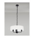 Banyan 3 Light Multi Arm Pendant With 45cm x 15cm Faux Silk Fabric Shade Matt Black/White-11