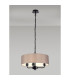 Banyan 3 Light Multi Arm Pendant With 45cm x 15cm Faux Silk Fabric Shade Matt Black/Grey-2
