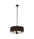 Banyan 3 Light Multi Arm Pendant With 45cm x 15cm Faux Silk Fabric Shade Matt Black/Black-1