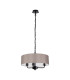 Banyan 3 Light Multi Arm Pendant With 45cm x 15cm Faux Silk Fabric Shade Matt Black/Grey-4
