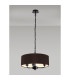 Banyan 3 Light Multi Arm Pendant With 45cm x 15cm Faux Silk Fabric Shade Matt Black/Black-2