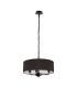 Banyan 3 Light Multi Arm Pendant With 45cm x 15cm Faux Silk Fabric Shade Matt Black/Black-4
