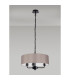 Banyan 3 Light Multi Arm Pendant With 45cm x 15cm Faux Silk Fabric Shade Matt Black/Grey-11
