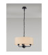 Banyan 3 Light Multi Arm Pendant With 45cm x 15cm Faux Silk Fabric Shade Matt Black/Ivory Pearl-2
