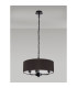 Banyan 3 Light Multi Arm Pendant With 45cm x 15cm Faux Silk Fabric Shade Matt Black/Black-11