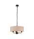 Banyan 3 Light Multi Arm Pendant With 45cm x 15cm Dual Faux Silk Fabric Shade Matt Black/Nude Beige-1